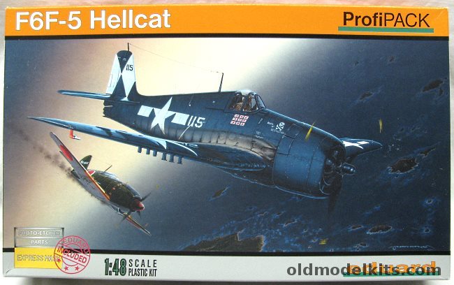 Eduard 1/48 Grumman F6F-5 Hellcat With Color PE Parts + PE Parts + Express Mask, 8222 plastic model kit